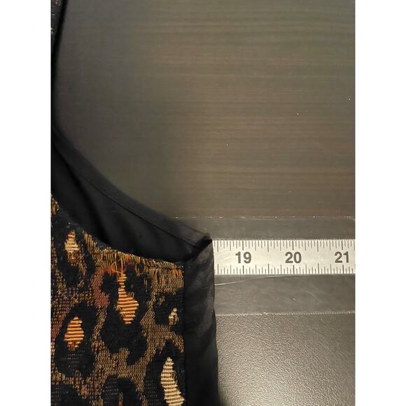Vintage Womens Vest Size Medium Brown Animal Print Cropped Mob Wife Grunge 90s - Picture 3 of 5